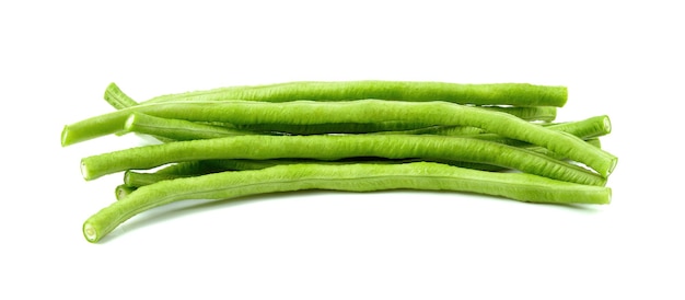 Photo vue rapprochée d'une feuille verte sur un fond blanc