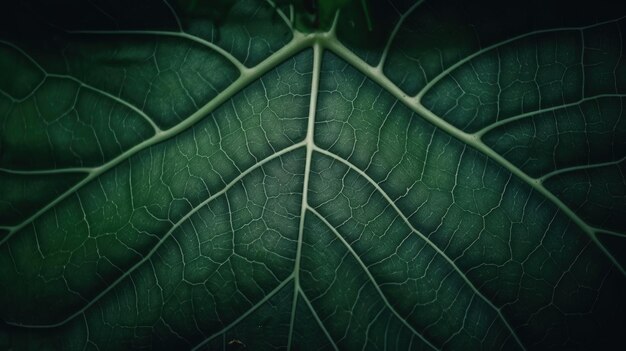 Photo une vue rapprochée d'une feuille verte