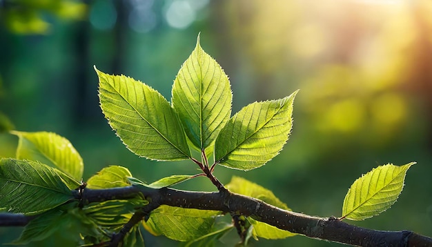 Vue rapprochée des feuilles vertes sur les branches de l'arbre Belle nature