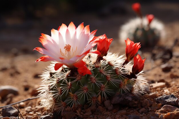 Photo une vue rapprochée d'une fleur de cactus en pleine floraison