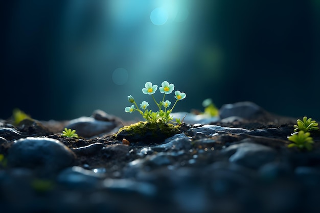 Une vue rapprochée de la fleur de Cyan Blossom