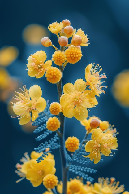 Vue rapprochée de la fleur jaune sur la tige