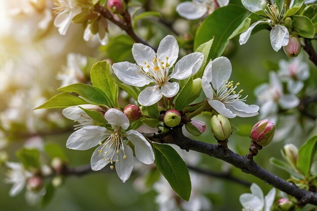 Vue rapprochée des fleurs de cerises blanches sur un arbre