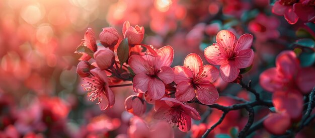 Une vue rapprochée des fleurs roses sur un arbre