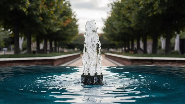 Photo vue rapprochée d'une fontaine d'eau avec des arbres sur le