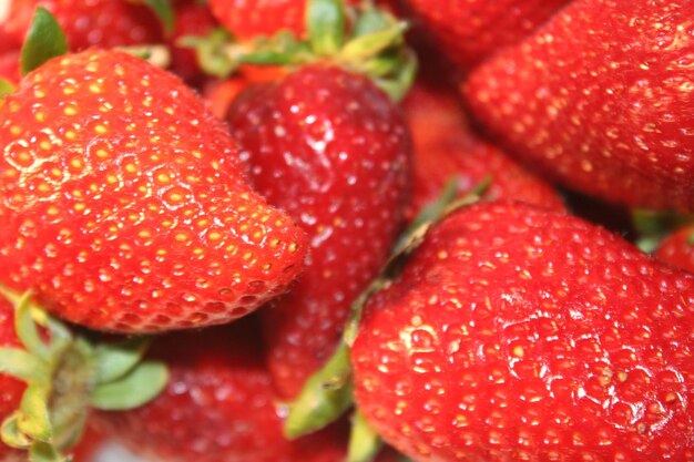 Photo vue rapprochée des fraises