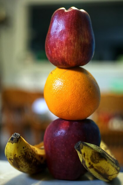 Photo vue rapprochée des fruits sur le comptoir de la cuisine