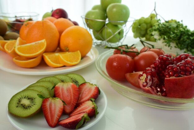 Photo vue rapprochée des fruits dans le bol