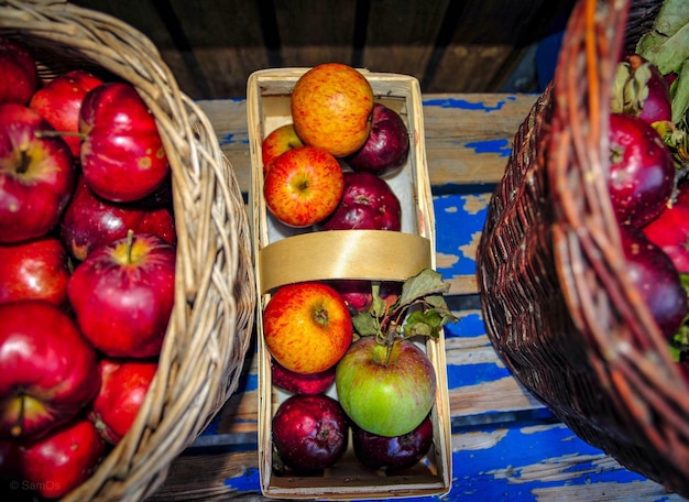 Vue rapprochée des fruits dans un panier sur la table