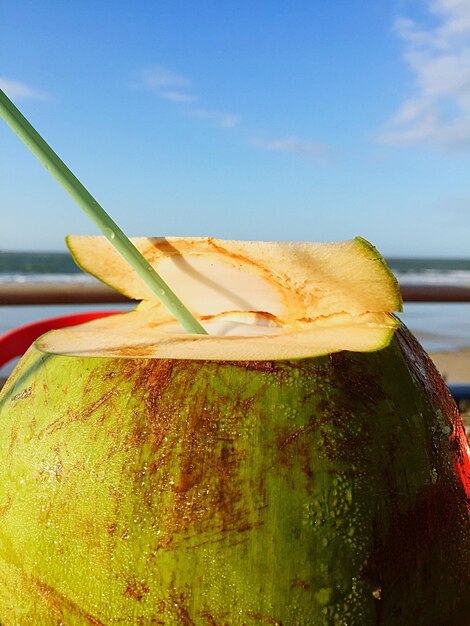 Photo vue rapprochée de fruits sur l'eau contre le ciel