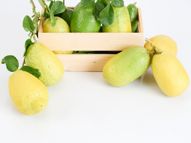 Photo vue rapprochée des fruits sur fond blanc