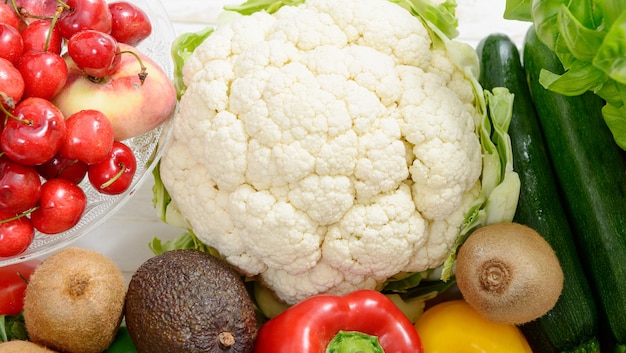 Vue rapprochée des fruits et légumes