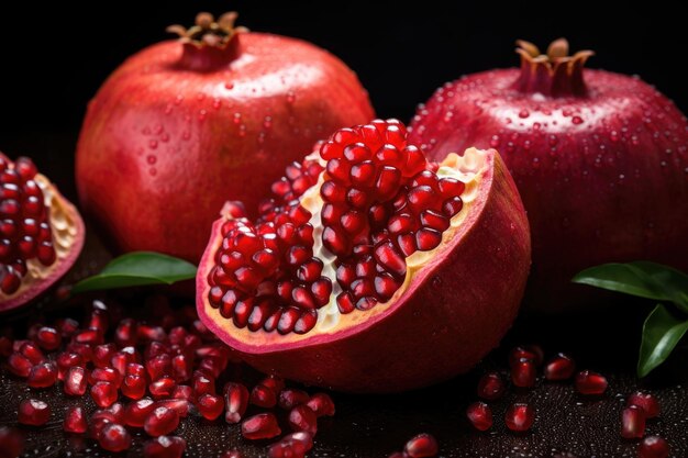 Vue rapprochée des fruits de saison de la grenade pour l'hiver