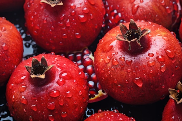 Vue rapprochée des fruits de saison de la grenade pour l'hiver