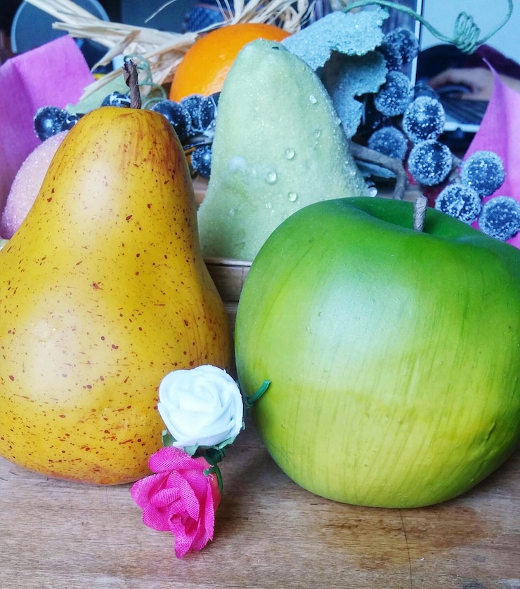 Photo vue rapprochée des fruits sur la table