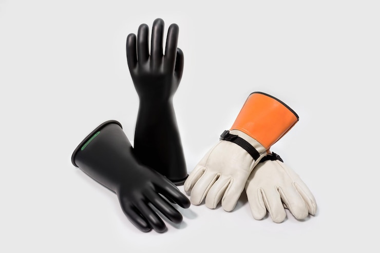 Photo vue rapprochée des gants sur fond noir