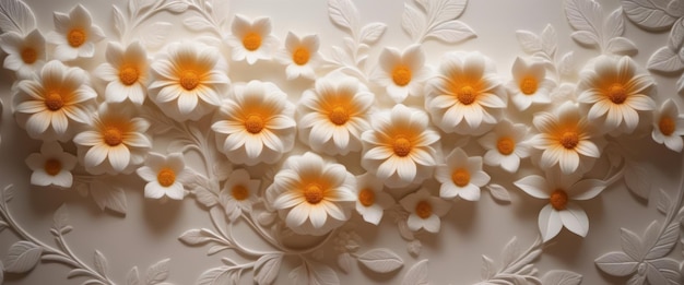 Vue rapprochée d'un gâteau orné de fleurs