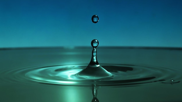 Vue rapprochée de la goutte d'eau