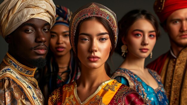 Vue rapprochée d'un groupe multiracial