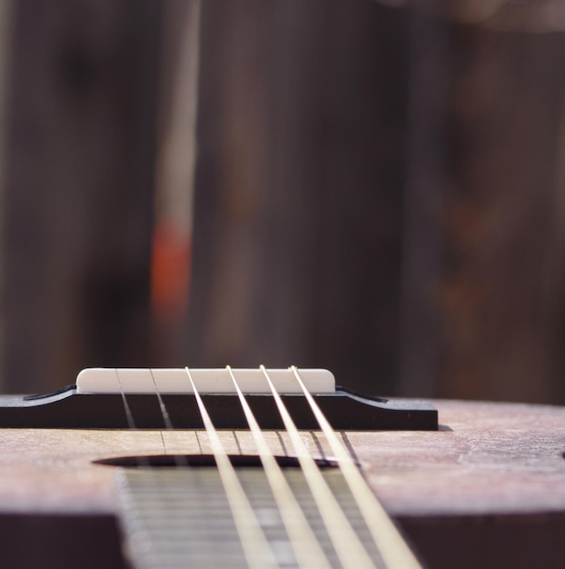 Vue rapprochée de la guitare