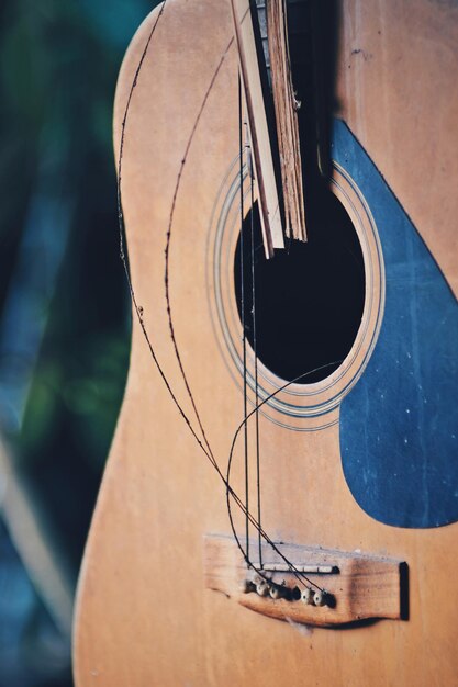 Photo vue rapprochée de la guitare