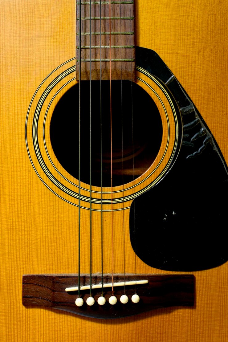 Photo vue rapprochée de la guitare