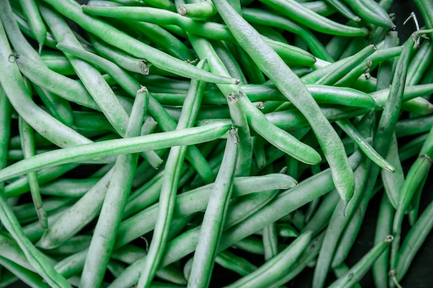 Vue rapprochée des haricots verts