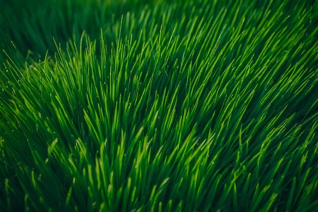 Vue rapprochée de l'herbe verte réaliste