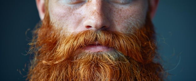 Vue rapprochée d'un homme à la barbe rouge