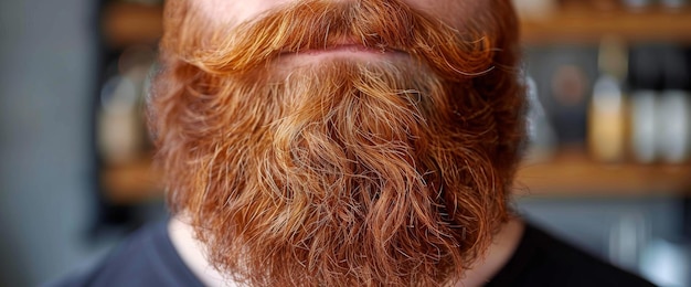 Vue rapprochée d'un homme à la barbe rouge