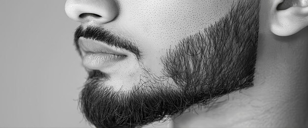 Photo vue rapprochée d'un homme à barbe