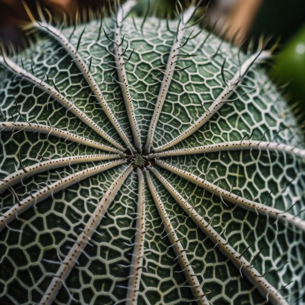 Une vue rapprochée d'une image d'IA générative de cactus