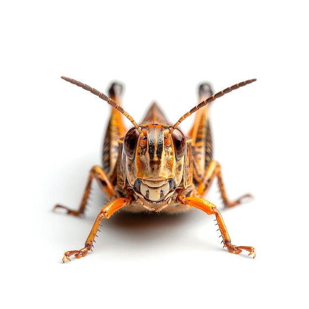 Vue rapprochée d'un insecte sur fond blanc