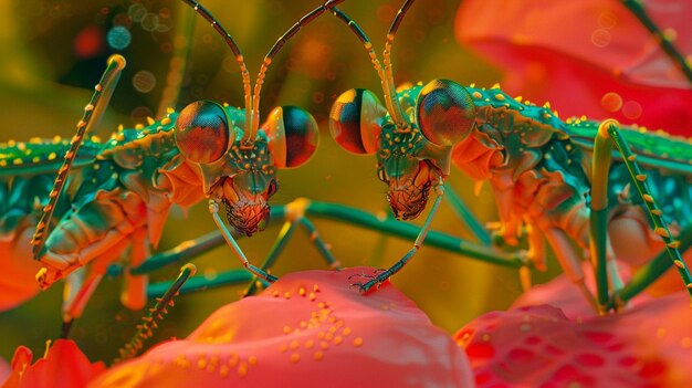 Photo vue rapprochée des insectes bâtonnants