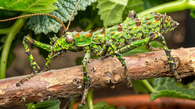 Vue rapprochée des insectes bâtonnants