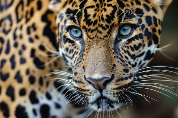 Vue rapprochée d'un jaguar qui regarde fixement