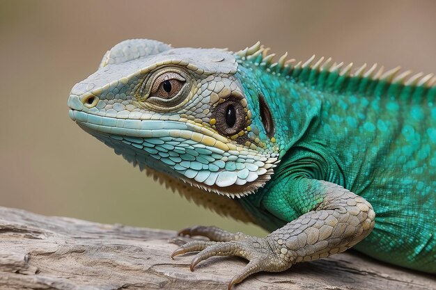 Photo une vue rapprochée d'un lézard brachylophus