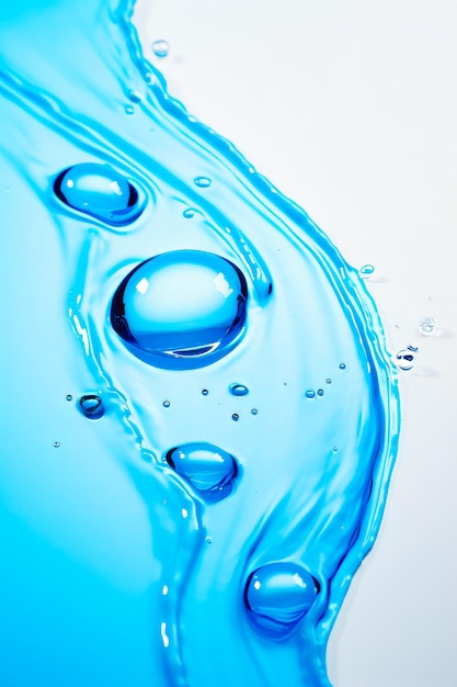 Photo vue rapprochée d'un liquide bleu avec des bulles en lui ai générative