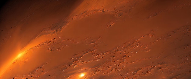 Vue rapprochée de Mars rouge, espace lointain