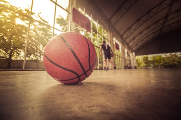 Vue rapprochée d'un match de basket
