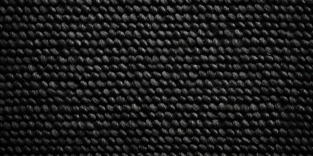 Vue rapprochée noire de l'arrière-plan de la texture du tapis monochrome depuis le dessus Texture du Tapis à tissage serré en blanc