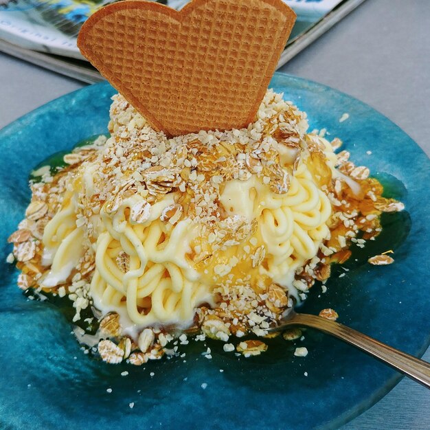 Photo vue rapprochée de la nourriture dans l'assiette