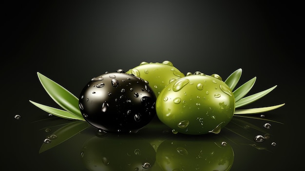 Vue rapprochée des olives noires mûres biologiques