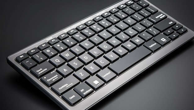 Vue rapprochée de l'ordinateur portable à clavier noir