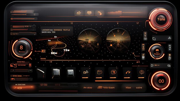 Photo vue rapprochée des panneaux d'écran audio de voiture générés par l'ia