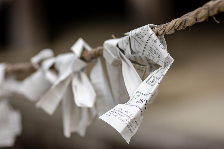 Photo vue rapprochée d'un papier attaché à une corde