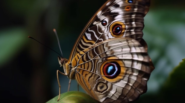 Vue rapprochée d'un papillon sur une fleur photographie professionnelle ultra détaillée