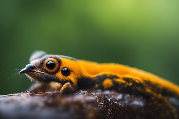 Vue rapprochée d'un papillon tropical jaune et orange