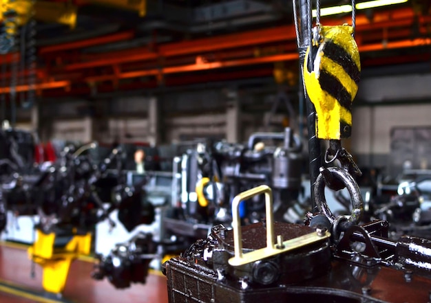 Photo vue rapprochée d'une partie de la machine en usine