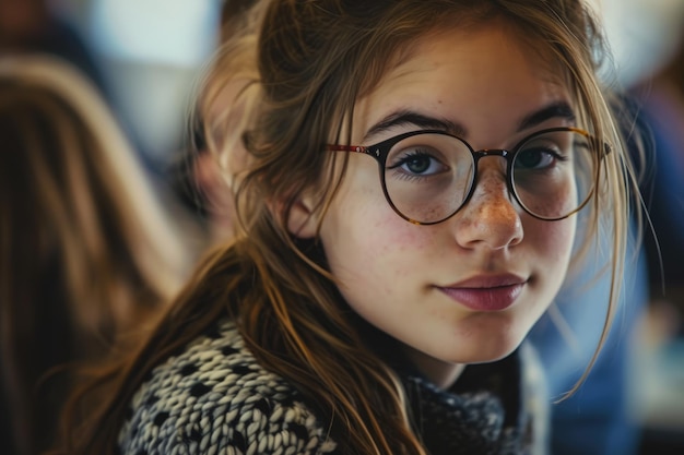 Vue rapprochée d'une personne portant des lunettes